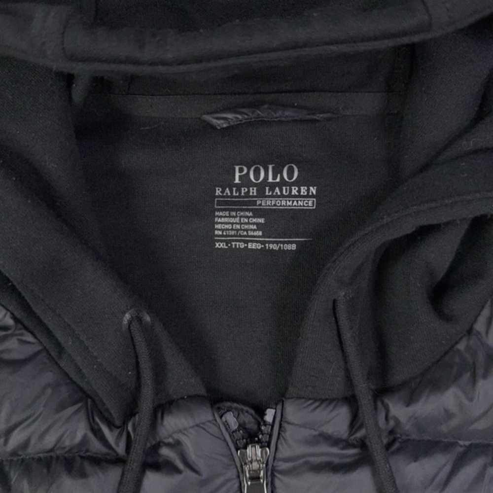 Polo Ralph Lauren Hooded Hybrid Down Puffer Vest Mens 2XL Black Performance - Picture 15 of 16